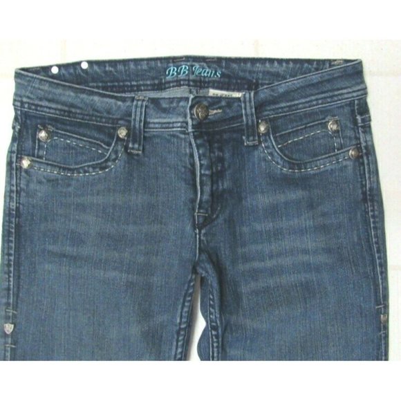 B.B. Jeans Blue Jeans Size 11 Juniors Boot Cut Embroidered Back Pockets BB - Picture 3 of 8